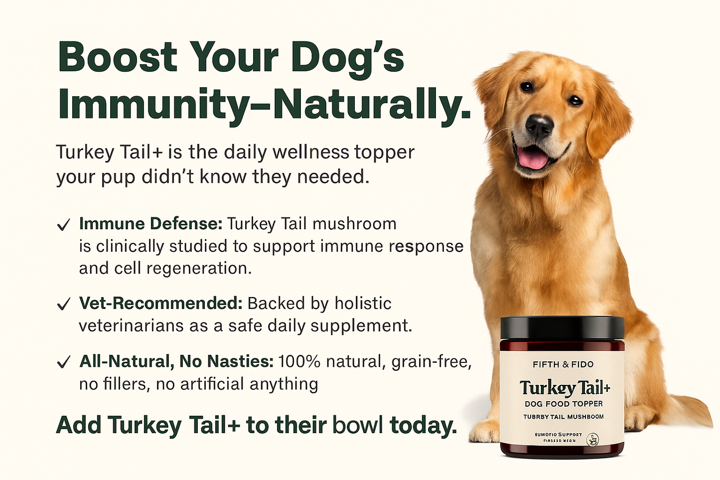 Fifth & Fido Turkey Tail Dog Food Topper